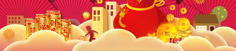 新年福袋卡通几何红色bannerpsd设计背景_88icon https://88icon.com 2018狗年 2018 新年快乐 新春大吉 狗年 喜迎新春 除夕 除夕夜 春节 新年 狗年吉祥 金狗