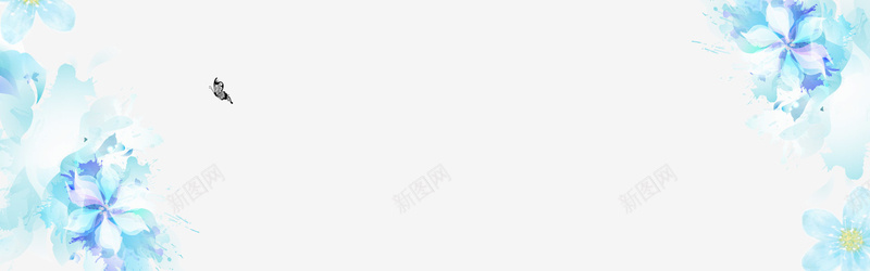 梦幻花朵背景psd设计背景_88icon https://88icon.com 蓝色花朵 banner图 蝴蝶 简约 首饰 项链 海报banner 浪漫 梦幻