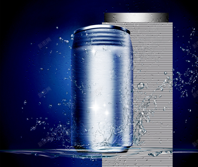 易拉罐的海报背景图jpg设计背景_88icon https://88icon.com 易拉罐 蓝色 水珠 光源 快乐 纹理开心 质感 纹理