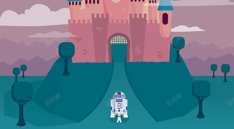 卡通城堡星球插画背景jpg设计背景_88icon https://88icon.com 卡通 圆球 城堡 建筑 星球 绿色植被 海报背景 背景 背景素材