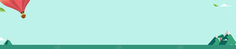 卡通热气球背景jpg设计背景_88icon https://88icon.com 海报banner 热气球 蓝绿色 卡通 童趣 手绘
