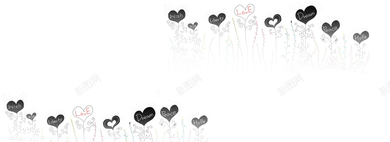 黑白手绘风爱心背景jpg设计背景_88icon https://88icon.com 海报banner 卡通 手绘 爱心 黑白 童趣