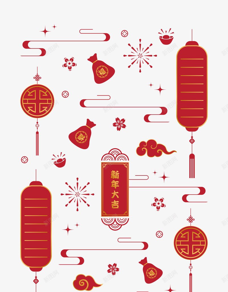 新年古典中国风底纹png免抠素材_88icon https://88icon.com 新年 古典 中国 国风 底纹