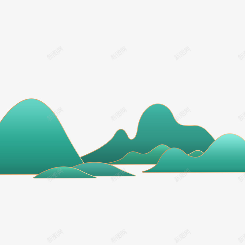国潮绿色渐变山体传统古典设计祥云国风   纹路   png免抠素材_88icon https://88icon.com 国潮 绿色 渐变 山体 传统 古典 设计 祥云 国风 纹路