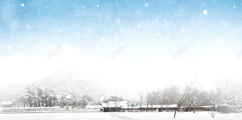 冬日雪景清新背景jpg设计背景_88icon https://88icon.com 小清新 冬季 文艺 雪花 冬 简约