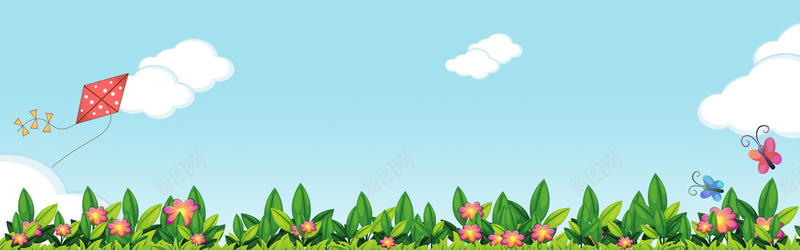 风筝蝴蝶卡通绿色草地背景jpg设计背景_88icon https://88icon.com 蓝天白云卡通背景 卡通绿色草地 矢量花朵背景 蝴蝶 风筝 卡通城堡 彩虹 草地 矢量美丽小花 蜻蜓