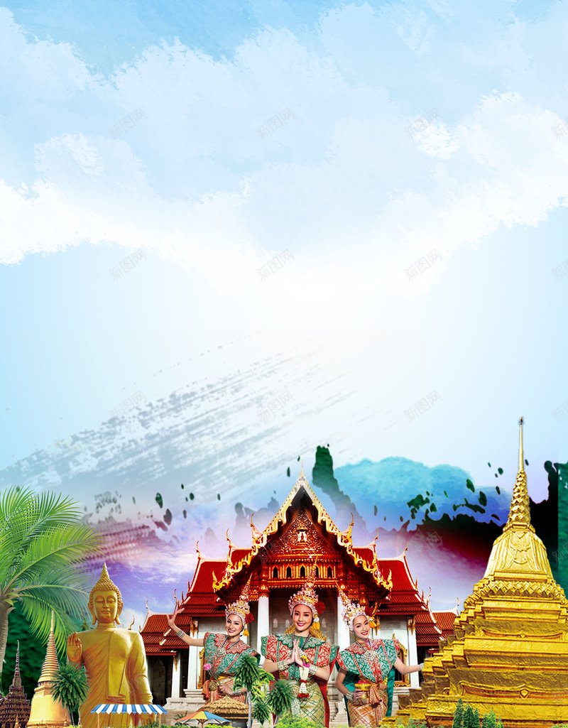 泰国旅游泰国风景psd设计背景_88icon https://88icon.com 泰国旅游 泰国风景 秋季旅游 建筑 旅行 泰国印象 出国游 平面设计 分层文件 PSD源文件 150PPI
