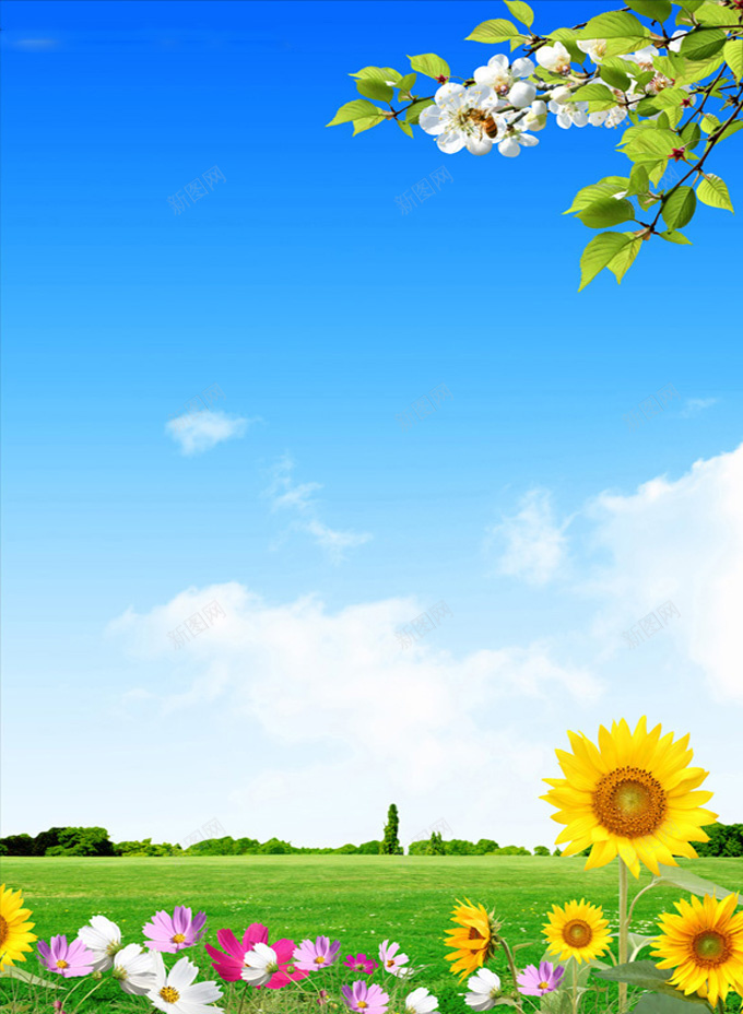 平面设计海报背景jpg设计背景_88icon https://88icon.com 蓝色 科技 科幻 商务 蓝天绿地小清新风格温暖