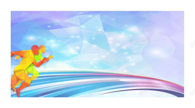 跑步海报psd设计背景_88icon https://88icon.com 跑步 天空 彩虹 蓝天 人物 卡通 感慨 科技 科幻 商务