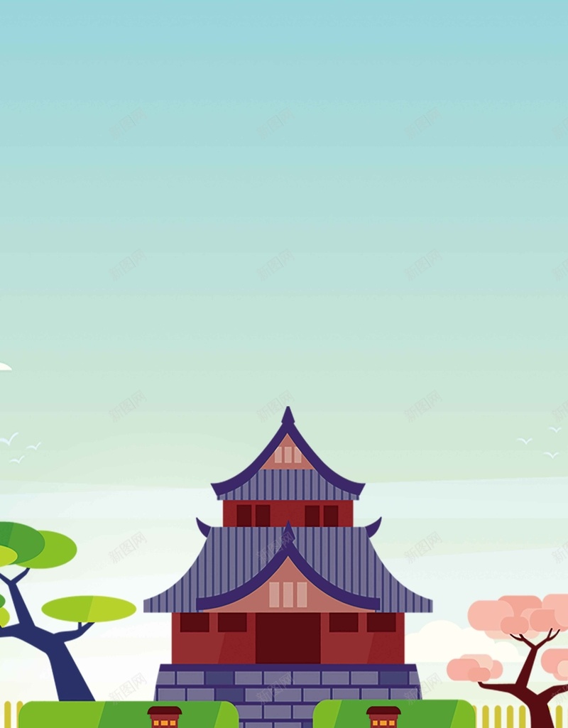 扁平化复古中国风古建筑背景jpg设计背景_88icon https://88icon.com 建筑背景图 扁平背景图 简约背景图 古风 建筑 古风建筑背景图 大气背景图 简约大气背景图