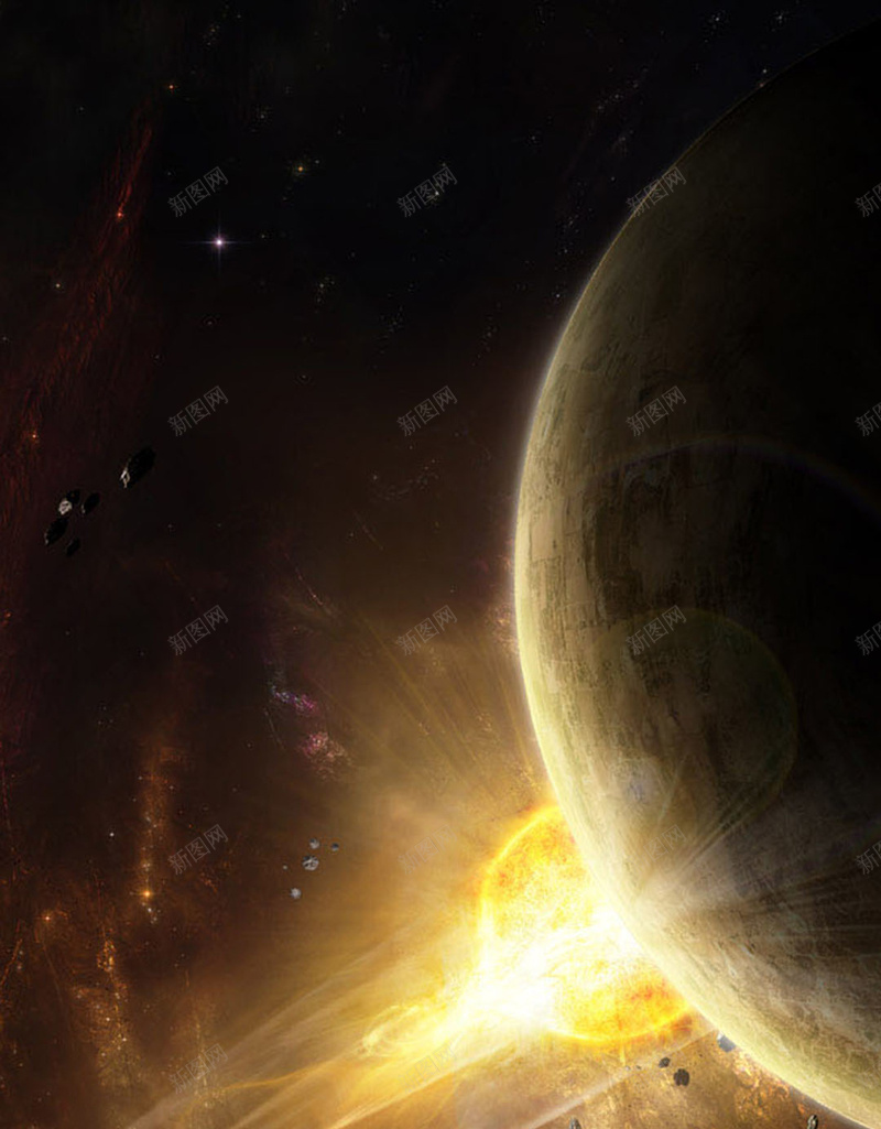 星球太阳宇宙科幻H5背景图jpg设计背景_88icon https://88icon.com 宇宙背景 太阳 宇宙 科幻 陨石 科技 商务