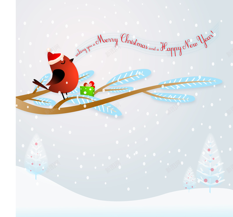 圣诞节飘雪树枝小鸟背景素材eps设计背景_88icon https://88icon.com 圣诞节 圣诞 小鸟 树枝 飘雪 雪花 雪地 雪花背景 圣诞帽 温馨 浪漫 卡通 小鸟唱歌