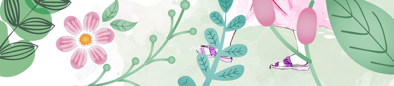 绿色手绘春夏新风尚花卉人物背景psd设计背景_88icon https://88icon.com 春夏新风尚 花卉背景 手绘 绿色 花朵 新品 上新 折扣 促销 少女