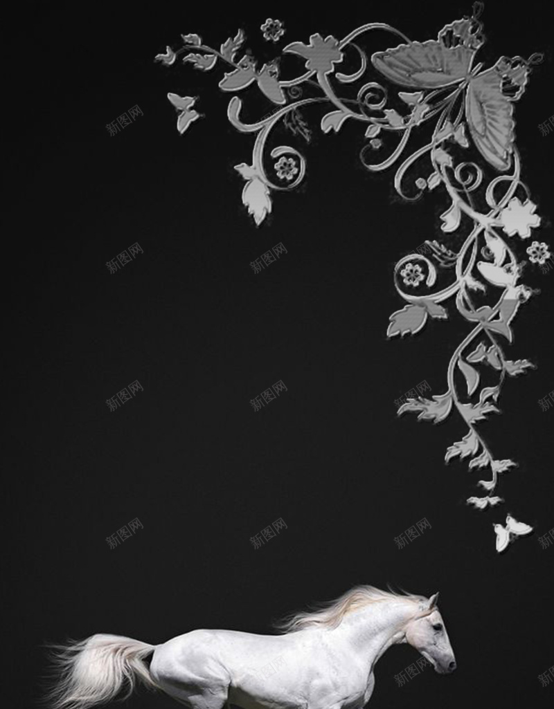 黑色冷酷白马花边金属梦幻广告背景jpg设计背景_88icon https://88icon.com 梦幻 白马 花边 金属 黑色 冷酷 广告背景 个性广告