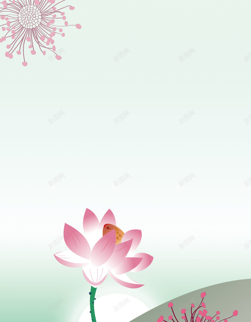 手绘荷花文化H5背景jpg设计背景_88icon https://88icon.com 手绘 文化 红色 荷叶 荷花 花朵 荷文化 荷花背景
