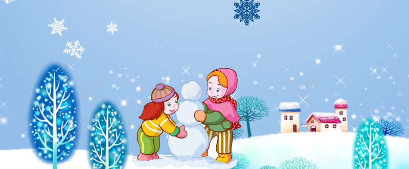 卡通堆雪人文艺蓝色bannerpsd设计背景_88icon https://88icon.com 冬季 节气 雪景 雪花 雪 冬至 冬天 寒冬 大寒 小寒 大雪 小雪 冬季暖歌 冬日暖歌 暖冬 设计