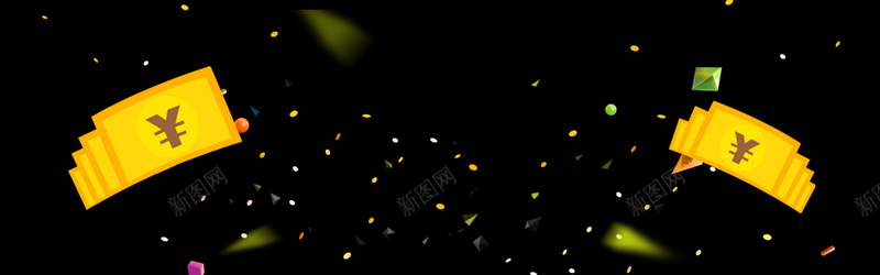 碎花扁平黑色背景bannerjpg设计背景_88icon https://88icon.com 黑色 扁平 碎花 钱 灯光 海报banner 渐变 几何