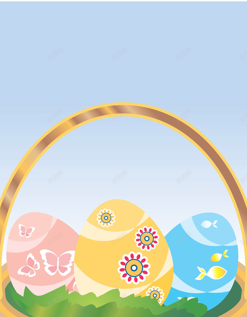 蓝色复活节彩蛋背景图jpg设计背景_88icon https://88icon.com 复活节 彩蛋 扁平 篮子 蓝色 H5 h5 渐变 几何