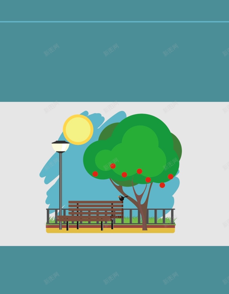 扁平化插画卡通四季节气psd设计背景_88icon https://88icon.com 扁平化 卡通 四季 插画 节气 简约 可爱 树