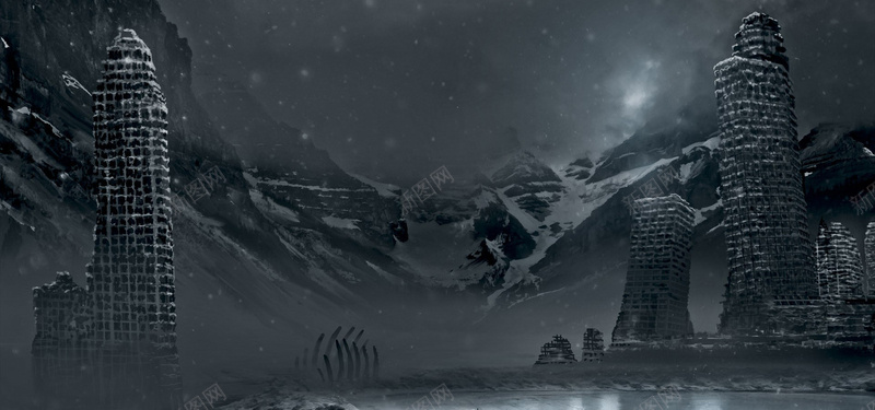 黑色空白背景jpg设计背景_88icon https://88icon.com 圣诞节 冬天 冰雪 寒冷 雪花 唯美 海报banner
