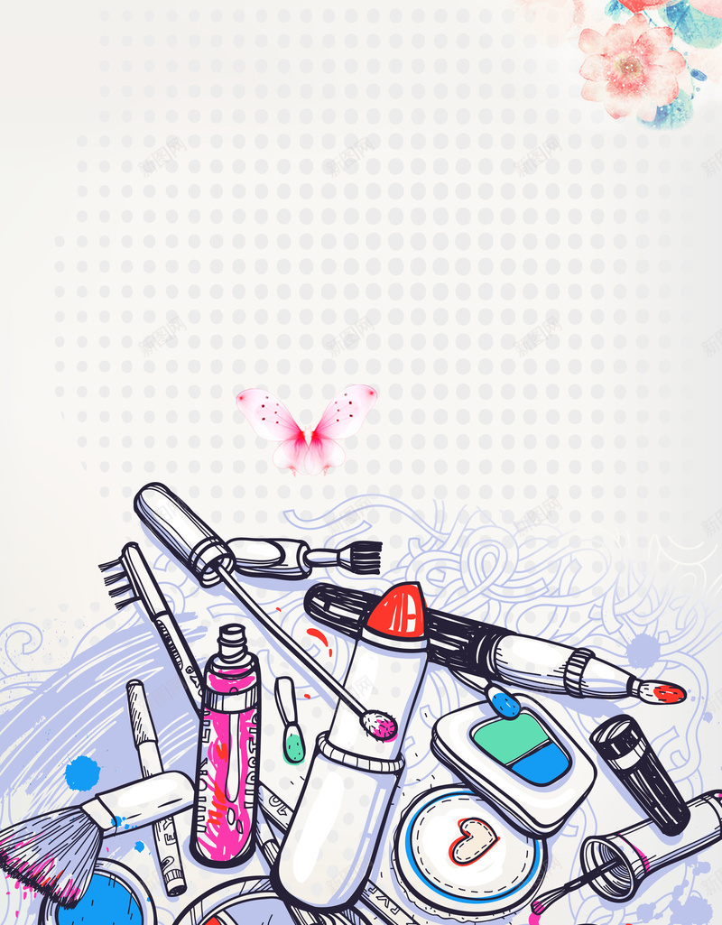 美妆少女化妆品促销psd设计背景_88icon https://88icon.com 医疗美容 彩妆 时尚 美发 美容 SPA 纹眉 化妆品 平面设计 分层文件 PSD源文件 150PPI