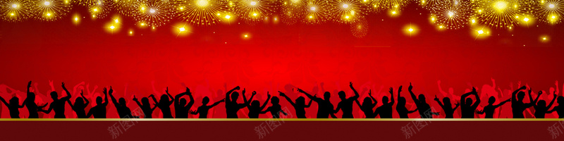 淘宝背景psd设计背景_88icon https://88icon.com 促销海报背景 红色 人群 烟花 海报banner 激情 狂欢