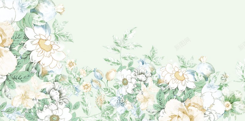 手绘绿色春天花朵H5背景psd设计背景_88icon https://88icon.com 手绘 春天 红色 绿色 花朵 春色 春装上新 春装 新品