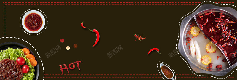 红黑简约时尚火锅美食bannerpsd设计背景_88icon https://88icon.com 红黑 简约 时尚 火锅 美食 冬季 促销 banner