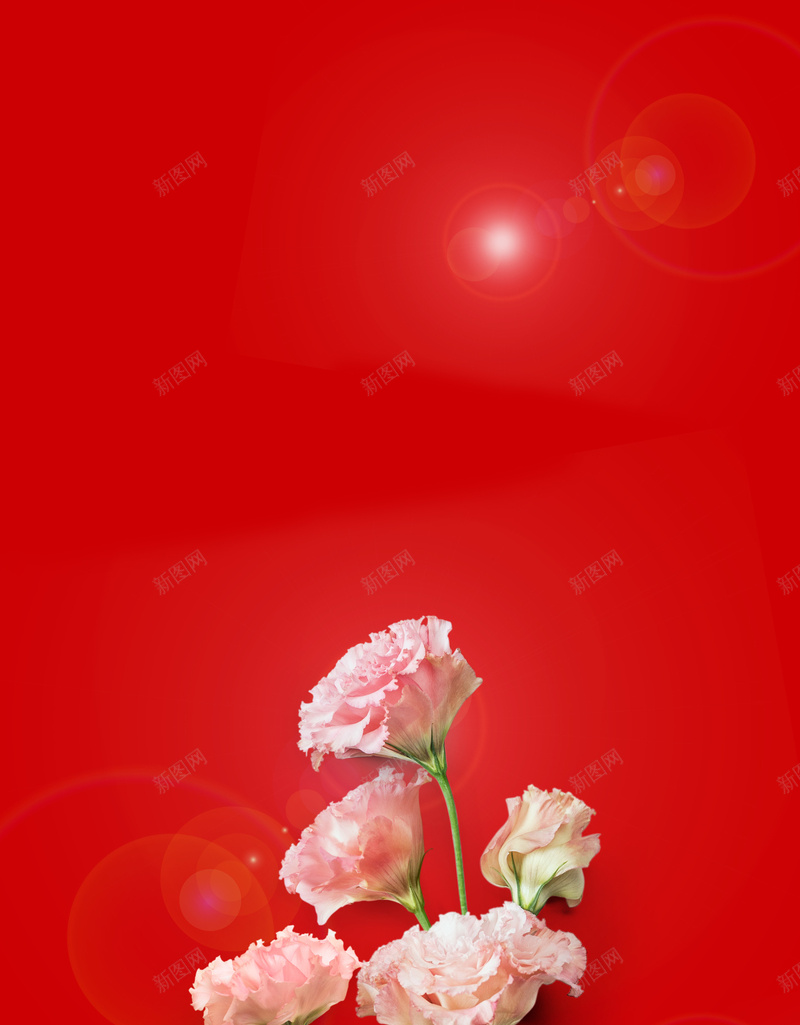 红色简约花朵母亲节海报jpg设计背景_88icon https://88icon.com 感恩母亲节 爱在母亲节 感怀母恩 红色背景 母亲节 爱的盛惠 母亲节大促销 花朵 鲜花