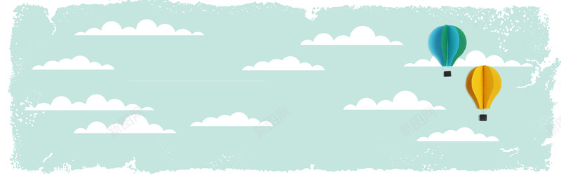 白云气球飞天主题背景psd设计背景_88icon https://88icon.com 海报banner
