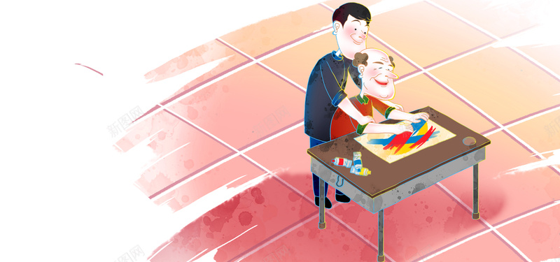 卡通人物男人老人粉色桌子漫画海报bannerpsd设计背景_88icon https://88icon.com 卡通人物 桌子 男人 粉色 老人 漫画 海报banner 卡通 童趣 手绘