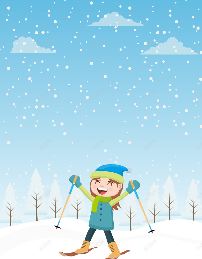 卡通清新滑雪东北冬季旅游海报psd设计背景_88icon https://88icon.com 东北 冬季 卡通 清新 简约 滑冰 冰川 卡通人物 雪花 滑雪 旅游 冬季旅游 滑雪背景
