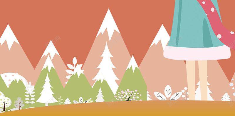 橘色小女孩迎接冬天卡通手绘图psd设计背景_88icon https://88icon.com 小女孩 冬天 卡通 橘色 迎接 手绘图 冬至 风景 美景