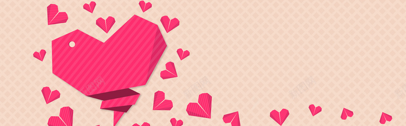 红粉新型折纸背景jpg设计背景_88icon https://88icon.com 海报banner 心形 折纸 格子 爱情 红粉