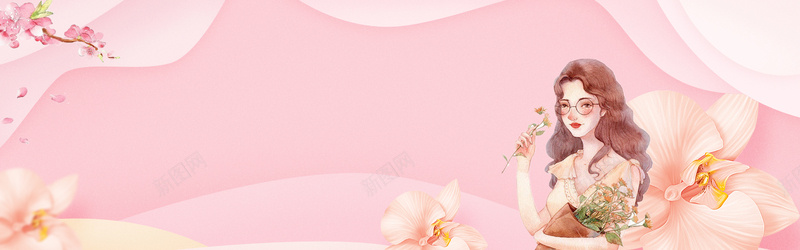 桃花节文艺几何梦幻粉bannerpsd设计背景_88icon https://88icon.com 桃花节 桃花 文艺 小清新 浪漫 梦幻 粉色 春天 春季 素材 广告 设计 背景 几何 花朵 渐变
