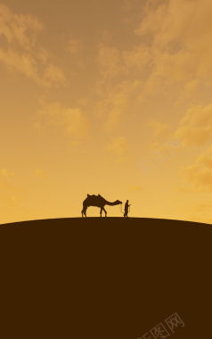 沙漠骆驼的背景图背景图片 沙漠骆驼的背景图背景