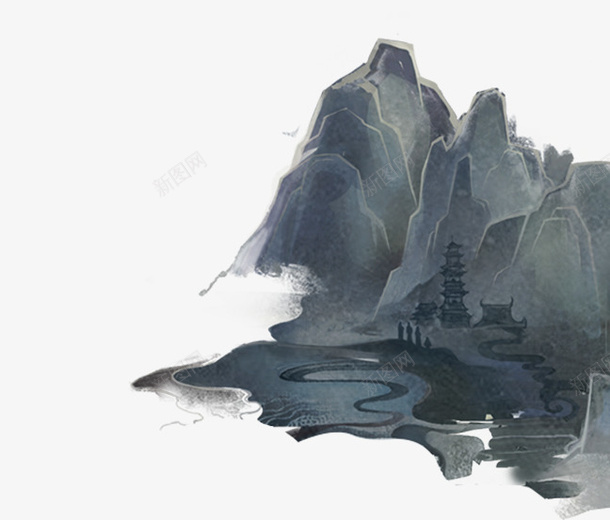 山水墨画背景素材png免抠素材_88icon https://88icon.com 背 景 素 材