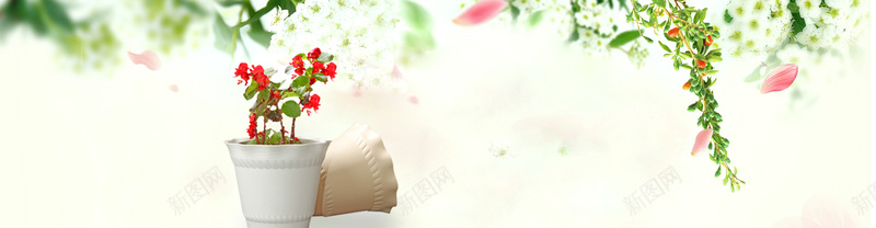 淘宝背景图psd设计背景_88icon https://88icon.com 花 树枝 花瓶 海报banner 文艺 小清新 简约