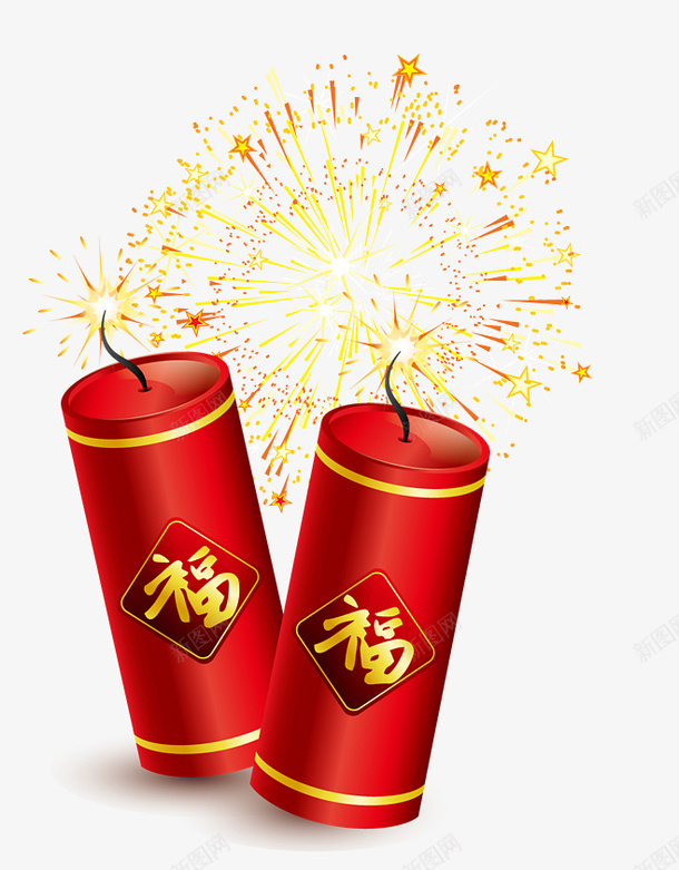 新年鞭炮烟花素材png免抠素材_88icon https://88icon.com 新年 新春 鞭炮 烟花 绽放 福 大吉大利 燃烧