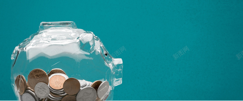 蓝色背景jpg设计背景_88icon https://88icon.com 蓝色 存钱罐 硬币 猪 玻璃 海报banner 摄影 风景