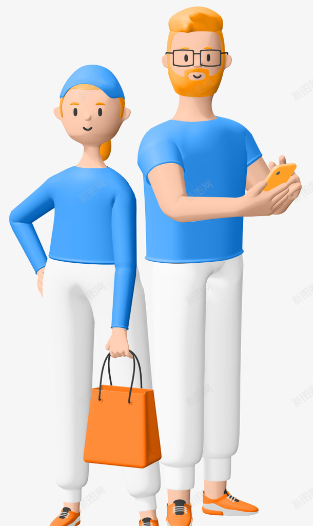 3D多人物场景png免抠素材_88icon https://88icon.com 3D 多人物场景 C4D 卡通人物