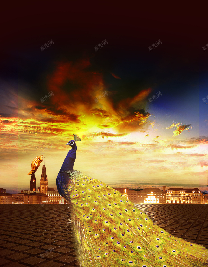 时尚大气夕阳下的孔雀房地产背景素材psd设计背景_88icon https://88icon.com 大气背景 时尚背景 夕阳 大气 时尚 时尚大气 傍晚 建筑 孔雀 房地产 房产 商务 商业
