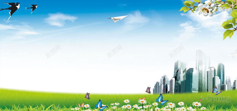 春季草坪大楼商务企业宣传栏bannerjpg设计背景_88icon https://88icon.com 企业 商务 大楼 春季 草坪 宣传栏 海报banner 科技 科幻