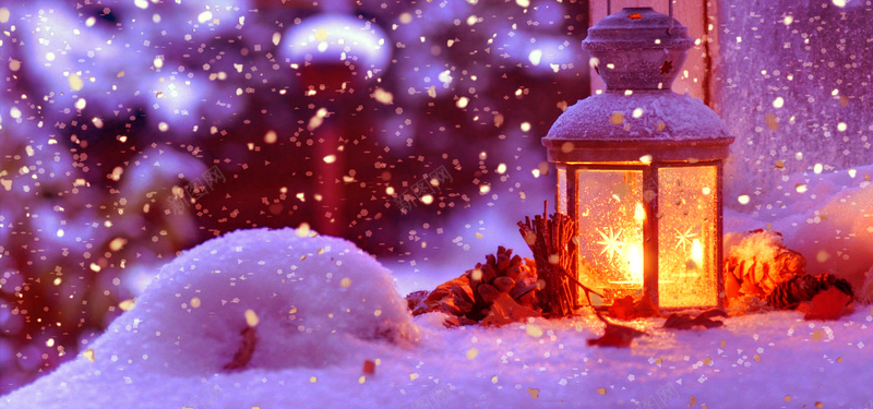 浪漫冬日蜡烛灯背景jpg设计背景_88icon https://88icon.com 蜡烛灯 冬日 松果 浪漫 雪花 海报banner 梦幻