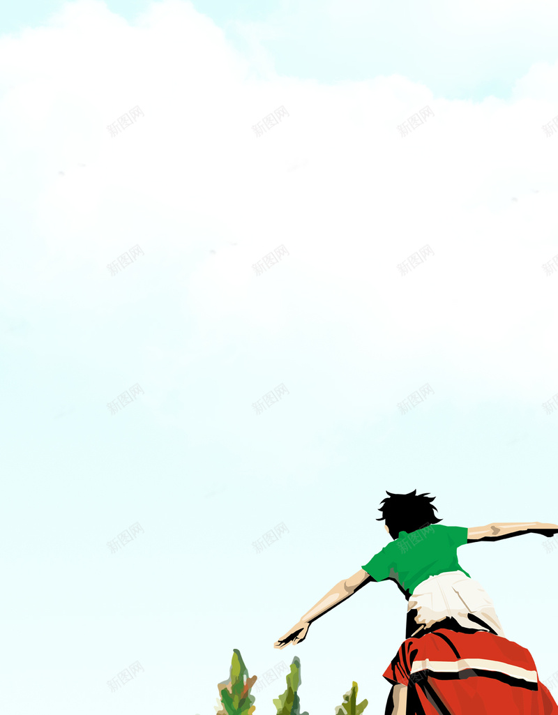 卡通手绘父亲节H5分层背景psd设计背景_88icon https://88icon.com 父亲节 卡通 土地 手绘 父亲 山坡 H5 白云 分层背景