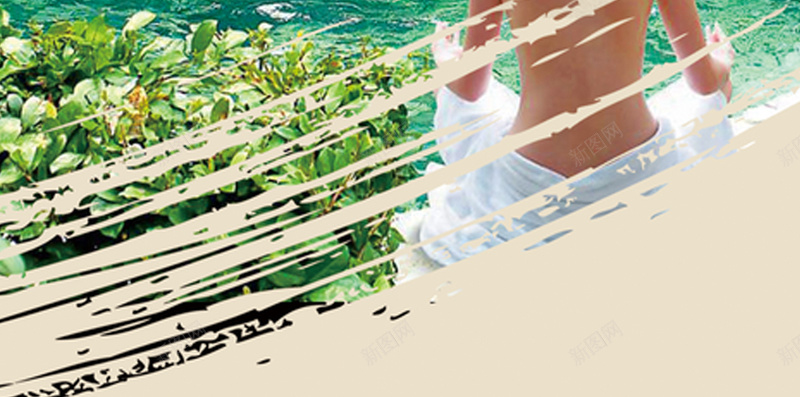 泡温泉的美女H5背景jpg设计背景_88icon https://88icon.com 养生 温泉 文化 女人 典雅 H5