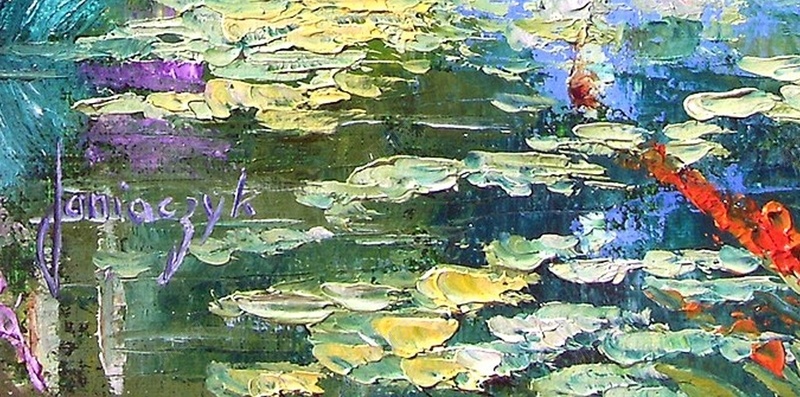 法国田园风油画手机H5背景jpg设计背景_88icon https://88icon.com 天空 树木 小溪 草丛 油画 H5 h5 摄影 风景