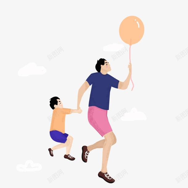 手绘动漫卡通父子玩耍png免抠素材_88icon https://88icon.com 手绘 动漫 卡通 父子玩耍