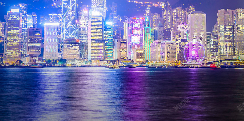 维多利亚港湾都市H5背景素材psd设计背景_88icon https://88icon.com 周年 炫丽 紫色 绚丽 香港 纪念 维多利亚港湾 梦幻 夜景 都市H5背景素材