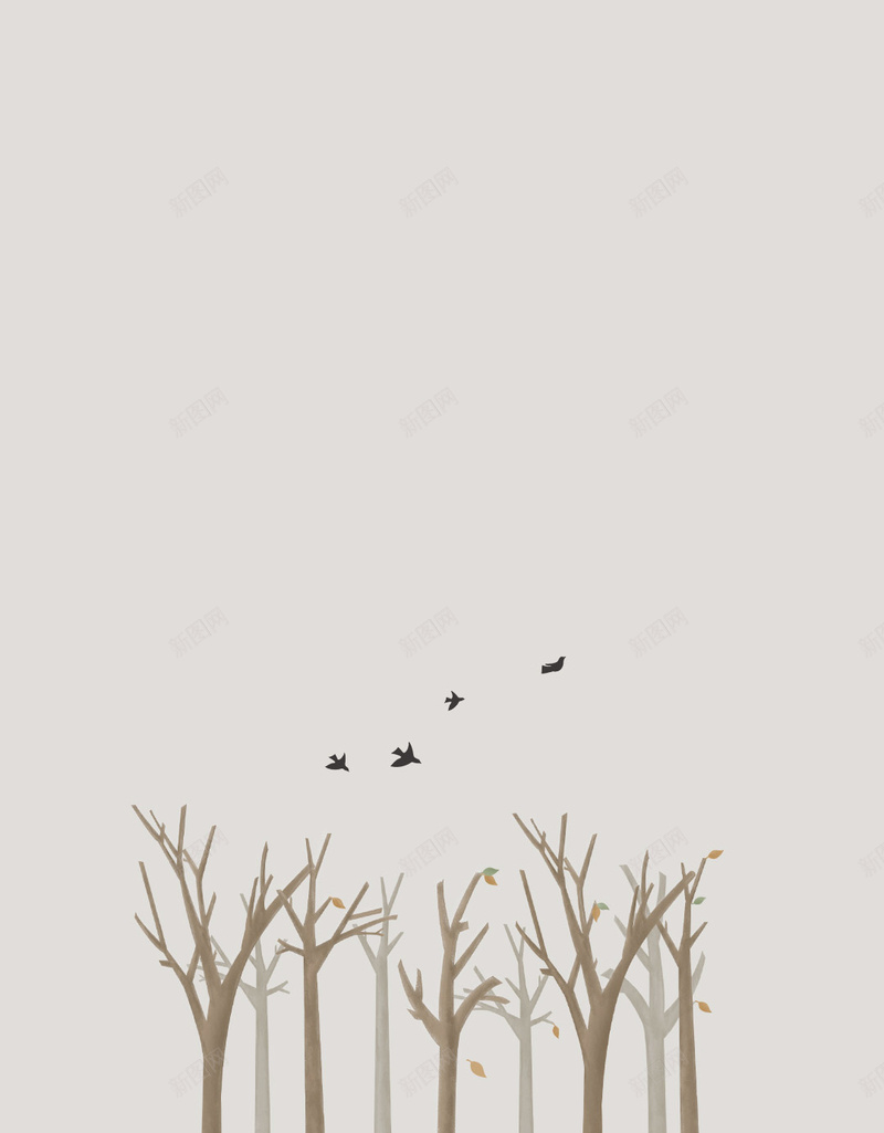 原创插画灰色系霜降树林鸟24节节气psd设计背景_88icon https://88icon.com 24节气 原创插画 灰色系 树林 鸟 霜降 二十四节气 中国节气
